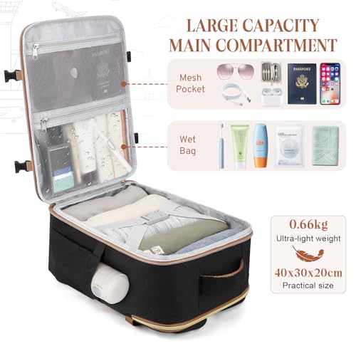 ETRONIK for New Ryanair Cabin Bags 40x30x20 Underseat, 24L Travel Backpack Cabin Size Hand Luggage Bag, Wizzair Water Resistant Carry on Bag, 15 inch Laptop Rucksack Backpack for Ryan Air, Easyjet - Image 3