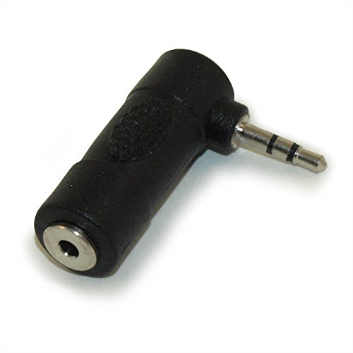 Adaptador de ángulo recto 2.5mm macho/hembra estéreo TRS miniatura 2