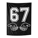 Six Seven 6 7 Meme Blanket 50x60in – Funny 67 Trends Throws Blankets for Adults, Cozy Flannel Meme, Softs Warm 6 7 for Couch, Bed & Travel
