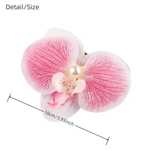 Set de 6 pinzas para cabello flores hawaianas 3.9 pulg miniatura 3