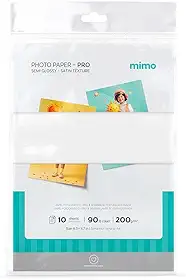Mimo – Papel Fotográfico Profissional Ultra Semi Brilho para Impressão Jato de Tinta, Cores Vivas e Corte Preciso – 200 g – A4 – 10 Folhas
