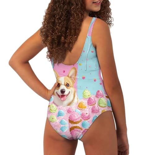 Image of Uourmeti Girls' One-Piece Swimwear Halter Bathing Suit Big Kids Summer Beach Swim Suits Swimming Wear