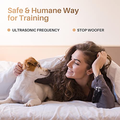 Queenmew Anti Bell Gerät Hunde, Tragbares Ultraschall Antibell Ultraschall Gerät mit Doppelfrequenz, 16.4 Fuß Effektives Antibell für Hunde für das Training im Innen- und Außenbereich