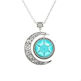 LERYDESI Turquoise Snow necklace Snow pendant Snow jewelry style Moon shape Christmas gift New Year (18)