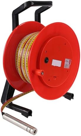 Portable Water Well Depth Gauge, Steel Tape Water Level Meter with Fixed Probe, Accurate Borehole & Tank Level Indicator for Field Use