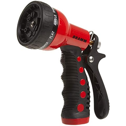 Dramm Revolver Heavy Duty 9 Pattern Quick Click Adjustable Garden Hose Spray Nozzle with Trigger Style Handle Cover