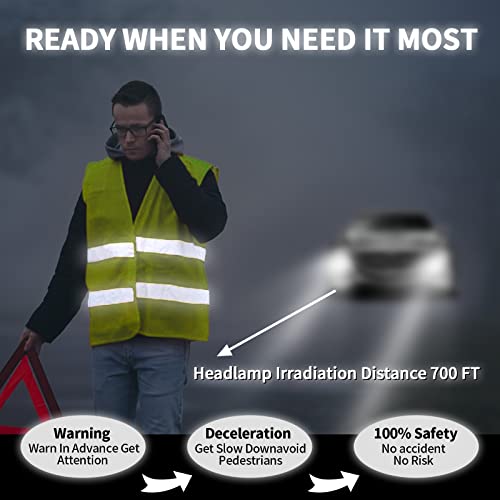 KLMN-Safety Adulto Unissex Coletes De Segurança, Pacote Com 5, Colete Refletivo Alta Visibilidade, F