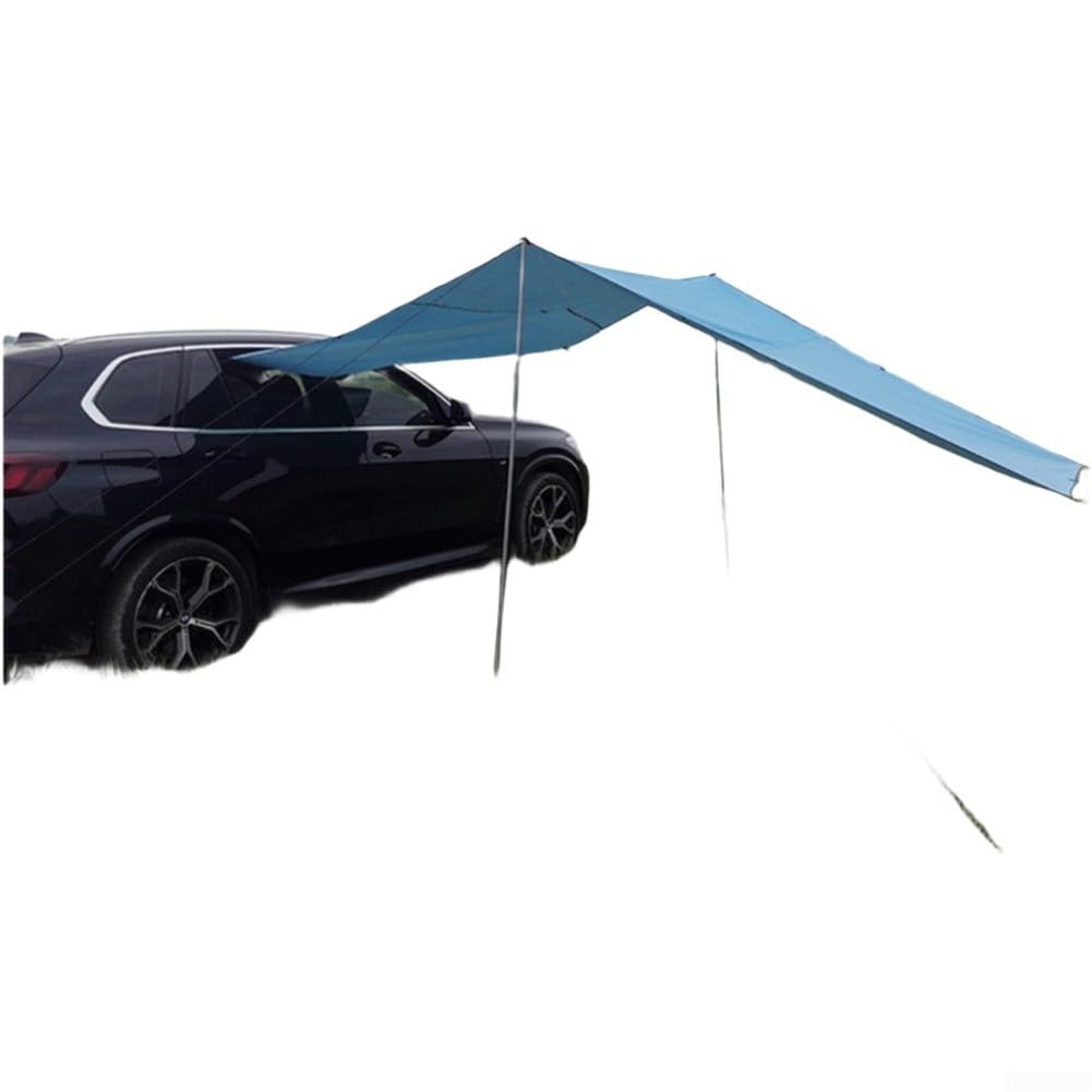 Tenda laterale per auto, impermeabile, per SUV, per campeggio, 300 x 150 cm, antivento, colore cachi (blu, 440 x 200 cm)