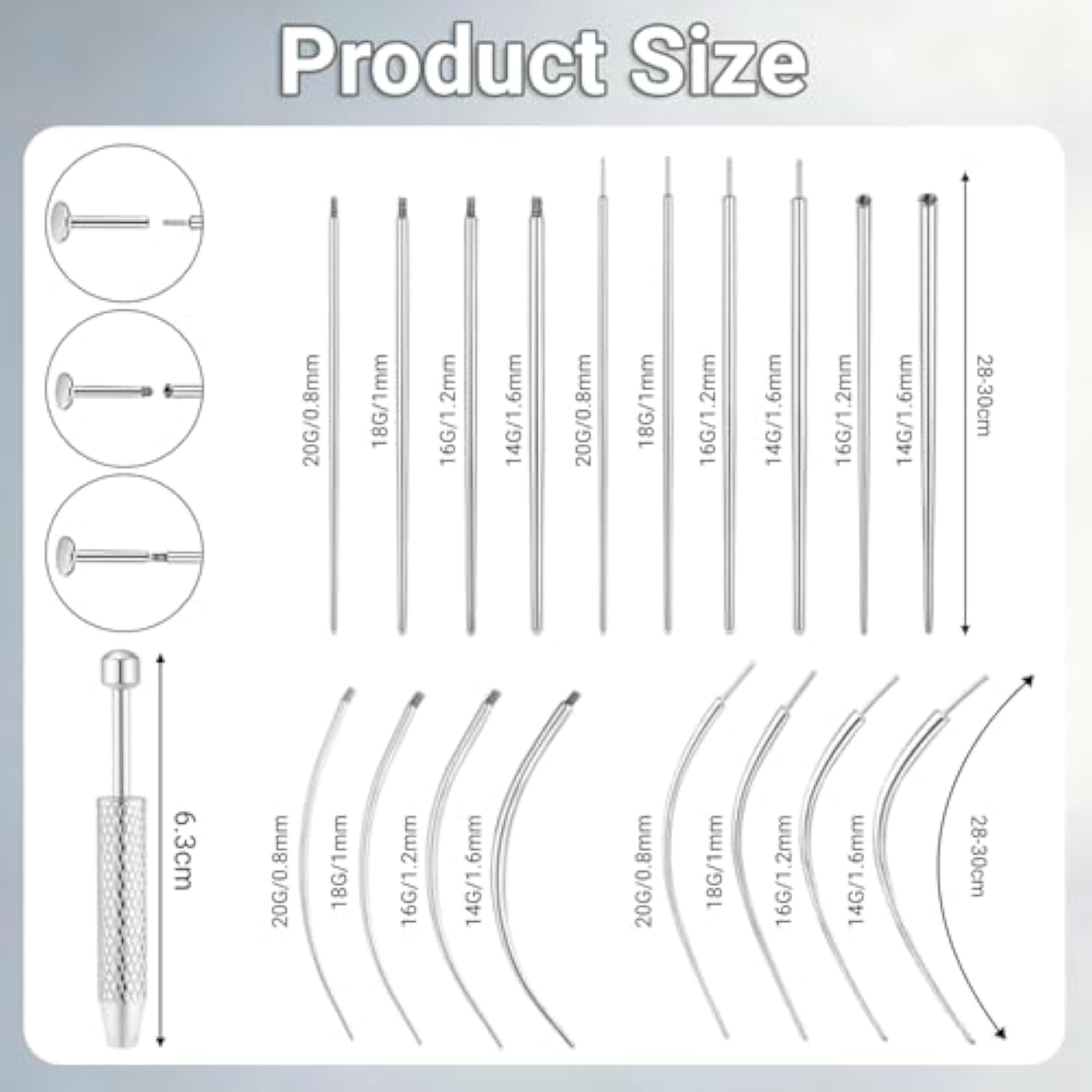 19 Pcs Piercing Taper and Earring Applicator Tool Set