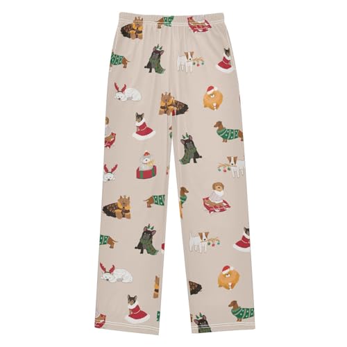 Boys' Pants Christmas Animals Dogs Pets Long Bottoms Jogger Pants Elastic Waist Trousers with Pockets S-XL