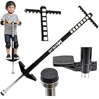 Merkan Pogo Stick, Jump Stick, Springen, Muster für Kinder, Jungen und Mädchen, Lenker aus Weichschaum, bis 70 kg (Schwarz)