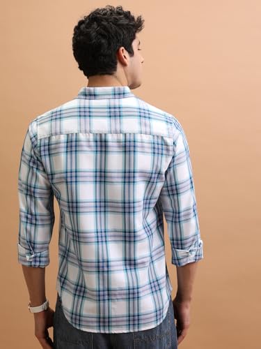 Image of Highlander Men's Slim Fit Check Shirt | Full Sleeves | Spread Collar | Casual Shirts for Men