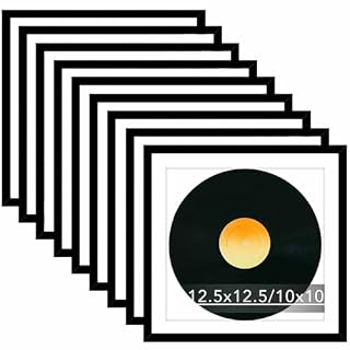 9 Pack 12.5×12.5 Record Frame with 10×10 Mat for Vinyl Record Album Cover Poster, Display Photo 10×10 with Mat or 12.5 x 12.5 Without Mat, Wall Hanging Vinyl Frames, 9 Pack, Black - Les Beatles, Paul McCartney, John Lennon, RIngo Starr, George Harrison