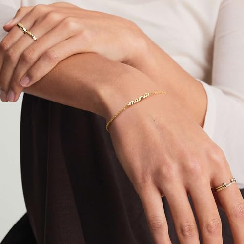 Mama Bracelet 18K Gold Bracelets for Women Gold Bracelets for Women Stack Minimalist Style with Heartfelt Emotion Mama Bracelet for Women2