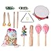 TOYANDONA 1 Juegde 7 Tips de Instruments Musicales para Niñs Pequeñs Instruments de Percusión de Madera Juguete SnajerMaracas TriángulApretón de Mans Campana Niñs Juguetes