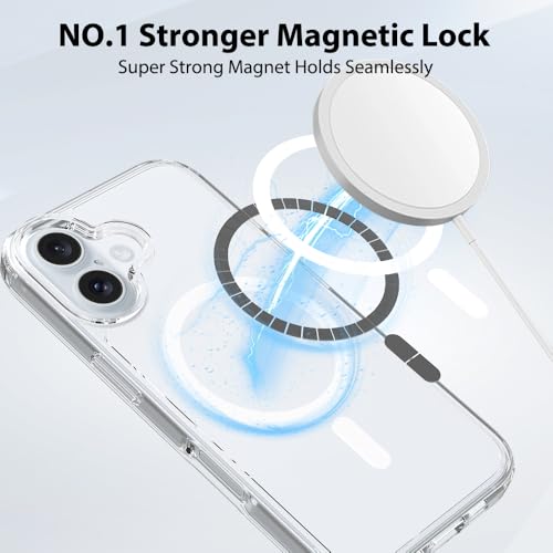 Image of for iPhone 16 Case [Compatible with Magsafe] Translucent Matte Phone Cover, [10 FT Military Grade Drop Protection] Slim Durable Shockproof Protective Bumper (Transparent Magnetic, iPhone 16)