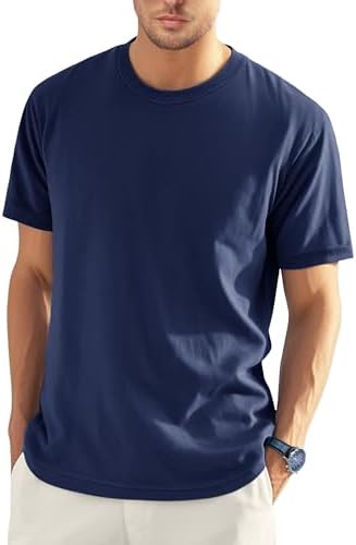 EKLENTSON Men's Cotton Crewneck T-Shirts Short Sleeve Plain Tee M...