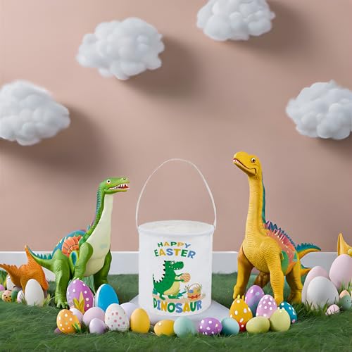 Image of Dinosaur Easter Basket for Kids - Cute Toy Storage Organizer Bin Box
