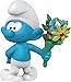 SCHLEICH- Schtroumpf avec Bouquet de Fleurs Smurfs Figurine, 20798, Bleu