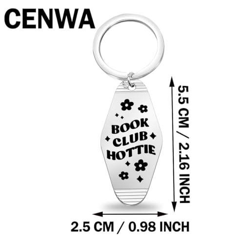 CENWA Book Club Hottie Keychain Book Worm Motel Keychain Funny Car Accessories2
