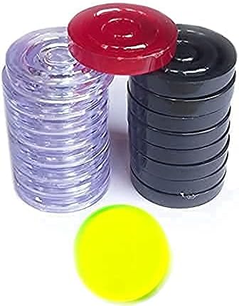 Transparent Crystal Carrom Coins, 6MM (Pack of 20) with 6mm, 2 Plastic Striker & 10Grms Disco Powder, Pack of 1