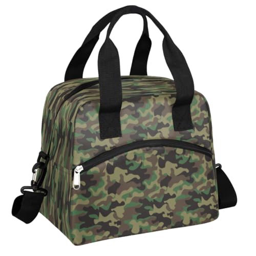 OHIKUETY Lancheira camuflada militar camuflada feminina grande isolada do exército para trabalho adu