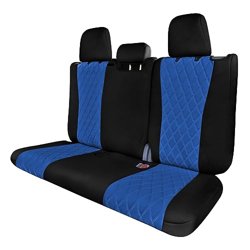 FH Group Custom Fit Car Seat Covers Specifically Made for 2020-2024 Toyota Highlander, 3rd Row Split Bench Blue Ultraflex Neoprene Automotive Seat Covers, Toyota Accessories