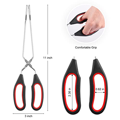 D Scissor Tongs For Cooking, Metal Kitchen Tongs 11 Inches, Long Tongs For Grilling, Food, Barbecue, Heavy Duty Serving Tongs For Buffet #TOP1