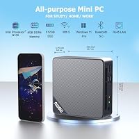 AWOW Mini PC W-11 Pro Gen12 N100 Quad Core 3.40 GHz, 8 GB DDR4 512 GB M.2 SSD Mini Desktop Computer, Micro PC Dual Display HDMI DP 4K@60Hz RJ45 1000Mbps Gigabit Ethernet, WiFi5 – Ansicht 3