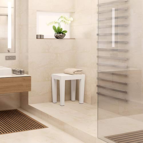 Tatay Lombok Sgabello Rettangolare, Polipropilene, Senza BPA, Finitura Effetto Legno, la Protezione anti-UVA, Anche 130kg, Adatto a 38x29x41cm Interni ed Esterni, Bianco - Image 6