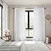 Nanspring White Linen Curtains 84 inches Long for Bedroom Back Tab Light Filtering Privacy Sheer Modern Farmhouse Coastal Decor Off Cotton Textured Gauze Curtain Living Room 2 Panel Set