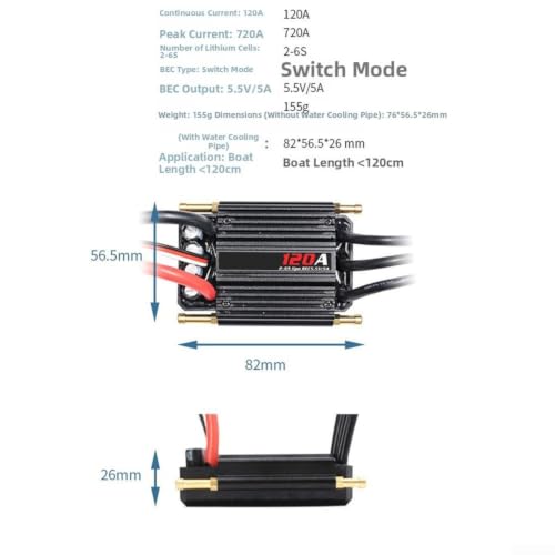 ESC sin escobillas para barco RC ReachMall 2-6S Lipo contra salpicaduras 2