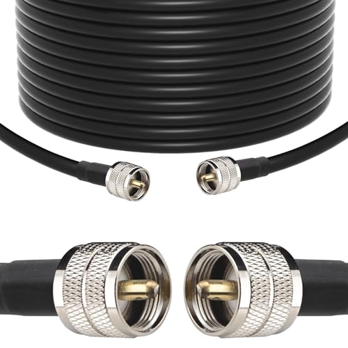 YOTENKO RG213 Coaxial Cable 25FT - CB Coax Cable Ultra Low Loss RG-213 UHF PL-259 Coax Cable Male to Male...