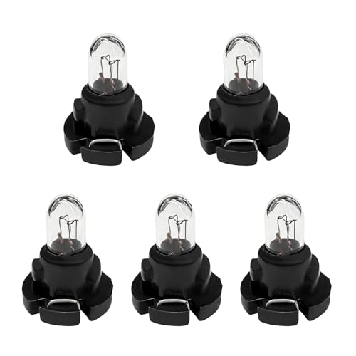 YSFER 5PCS DB1601 T4 Car Dashboard Light Bulbs, High Brightness Wedge Halogen Bulb Anti-Vibration Indicator, Responsive Plug & Play A/C Climate Control Switch Light Flat Top Bulb