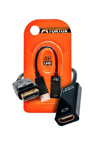 Tortox DP DisplayPort Male to HDMI Female 4K Cable Converter Adapter, Bandwidth 10.8Gbps, Built-in Conversion Chip Adapter Cable For TV, Monitor, Computers, Projector