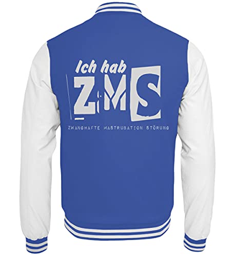 Veste de survêtement Ich hab ZMS bleu roi blanc vêtement streetwear coupe ajustée taille XS