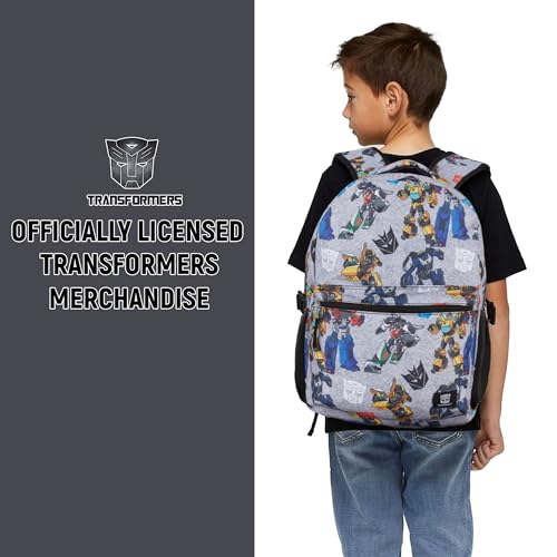 Transformers Optimus Prime Allover Backpack - Optimus, Prime, Megatron and Bumblebee School Bookbag (Grey) - image 7