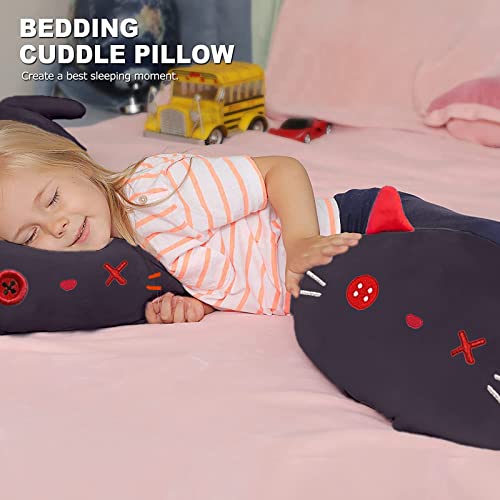 Onsoyours Cute Kitten Plush Toy Stuffed Animal Black Kitty Soft Anime Cat Plush Pillow For Kids (Black A, 12") #TOP3