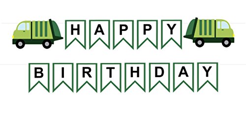 GARBAGE TRUCK HAPPY BIRTHDAY BANNER, Happy Birthday Banner, Garbage Banner, Garbage Truck Birthday,Garbage Truck Decorations, Garbage Truck Party, Garbage Truck Party Supplies