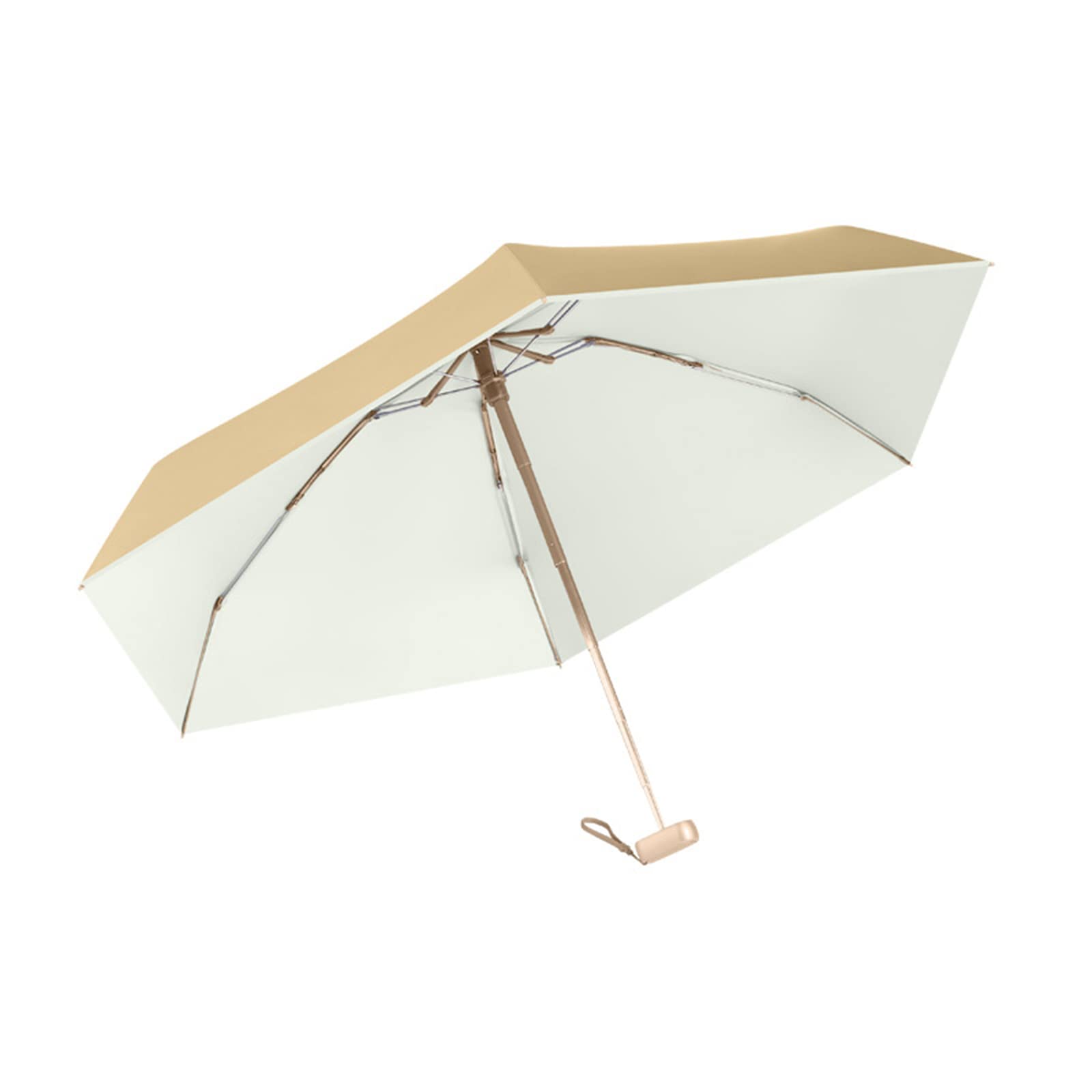 Parapluies, Mini Parapluie, Or Titane Anti-UV(Beige)