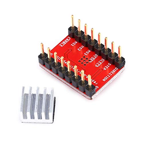 Stepper Motor Driver Module A4988 Tepping Stepper Step Motor Driver Module 3D Printer Parts 35V ±2A with Heat Sink, 3D P