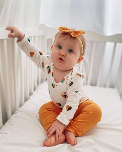 Fullfamous Baby Girl's 3pc Frill Long Sleeve Romper and Pant Set - Image 3