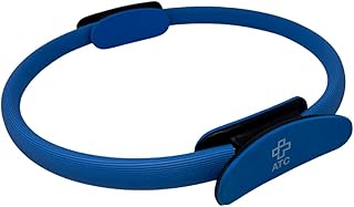 ATC Handels GmbH Anillo de pilates de 38 cm para entrenamiento de resistencia con asas antideslizantes, dispositivo de entrenamiento para entrenamiento en casa, yoga y fitness, color azul