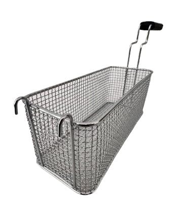 FCR0146 - Panier fabriqué en Italie pour friteuse professionnelle avec crochets dimensions 120 x 300 x 120 H mm en acier chromé panier de friture en acier