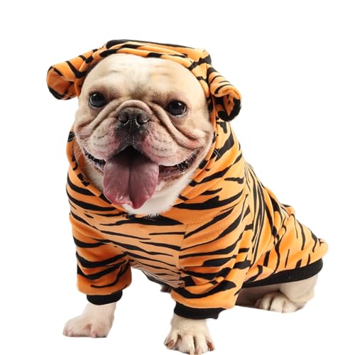 DELIFUR Dog Tiger Costume - Dog Funny Hooded Halloween Cosplay Funny Costume for Small Medium Dogs Pet Special Events Photo Props Accessories (Yellow, Small) - image 6