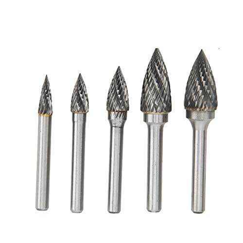 Set de 5 fresas rotativas de carburo doble corte miniatura 1