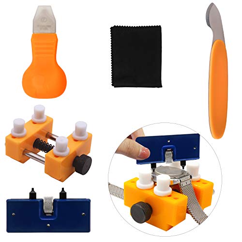 Watch Back Remover, Watch Battery Replacement Tool Kit Watch Adjustable Back Case Press Opener Closer Removal Knife Repair Holder Tool