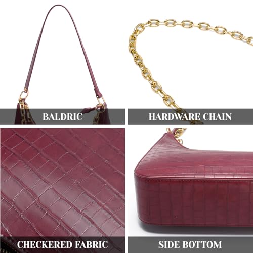 Image of Crescent Shoulder Bags for Women, Mini Clutch Purse Cute Hobo Handbags Vegan Leather Underarm Purse
