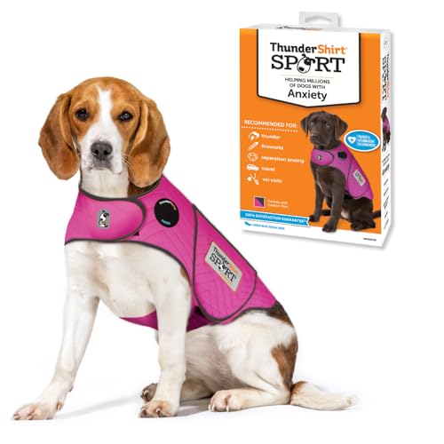 ThunderShirt for Dogs, Medium, Fuchsia Sport - Dog Anxiety Relief Calming Vest by Thundershirt - Used condition - US$43.83