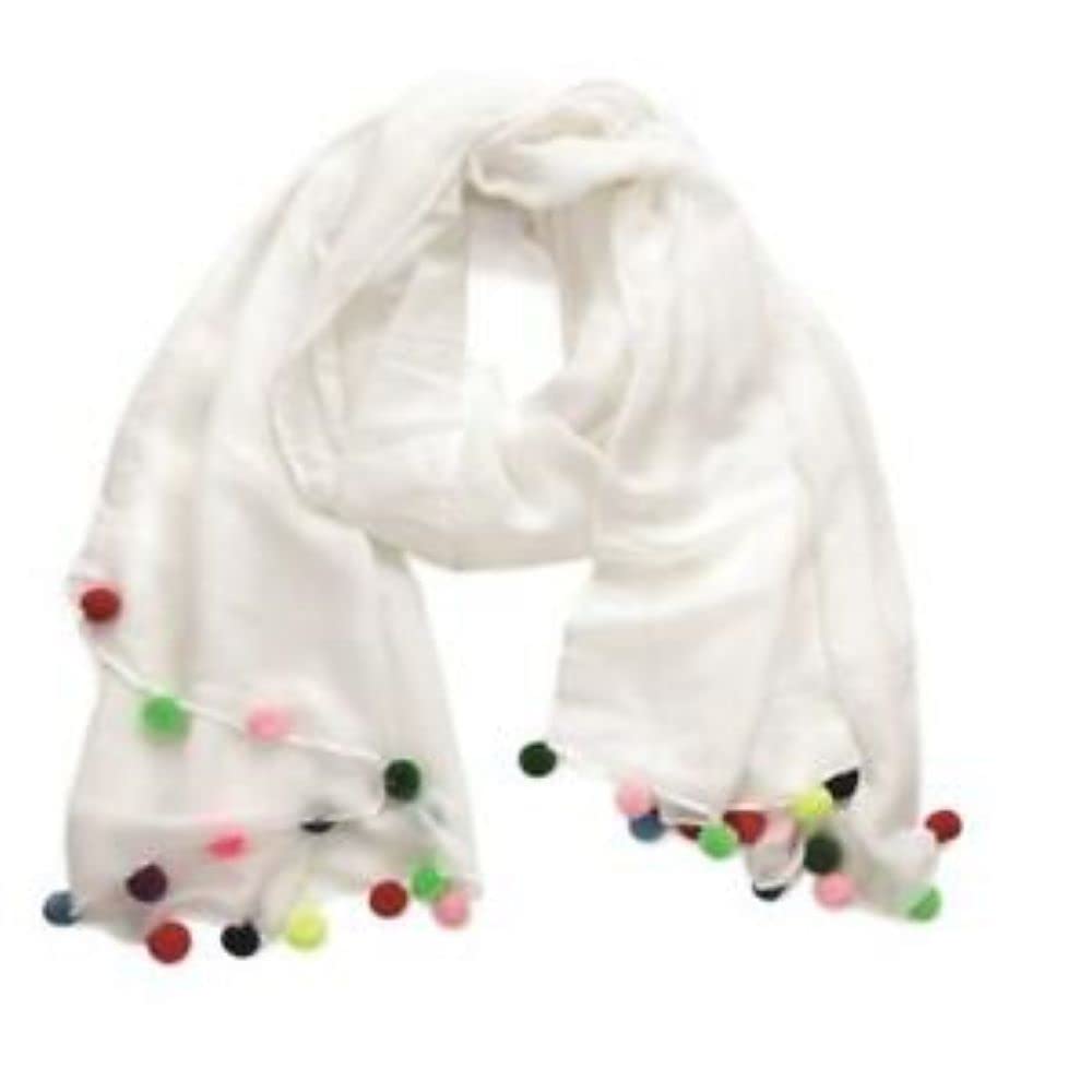 Designer Georgette Dupatta/Scarf with Multi-Coloured Pompom for Girls, Women-image-30